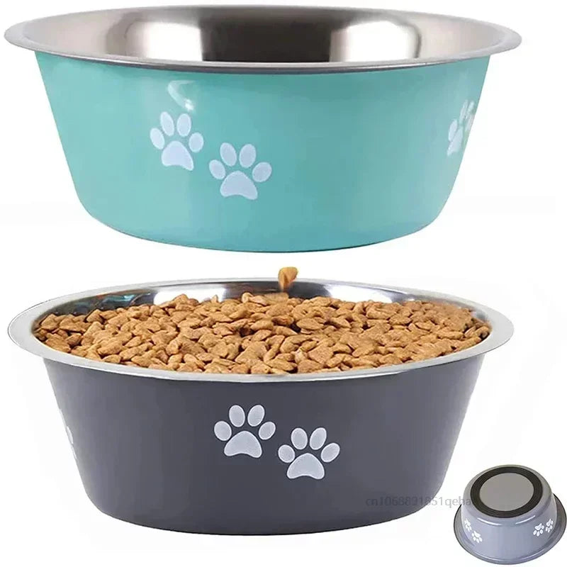 Stainless Steel Non-Slip Dog Bowls for Small, Medium, and Large Pets - Feeders and Drinkers Accessories